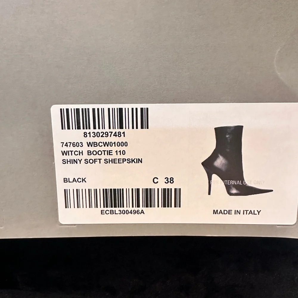 Balenciaga Witch Bootie Sleek Black Pointed Heels - Picture 5 of 5